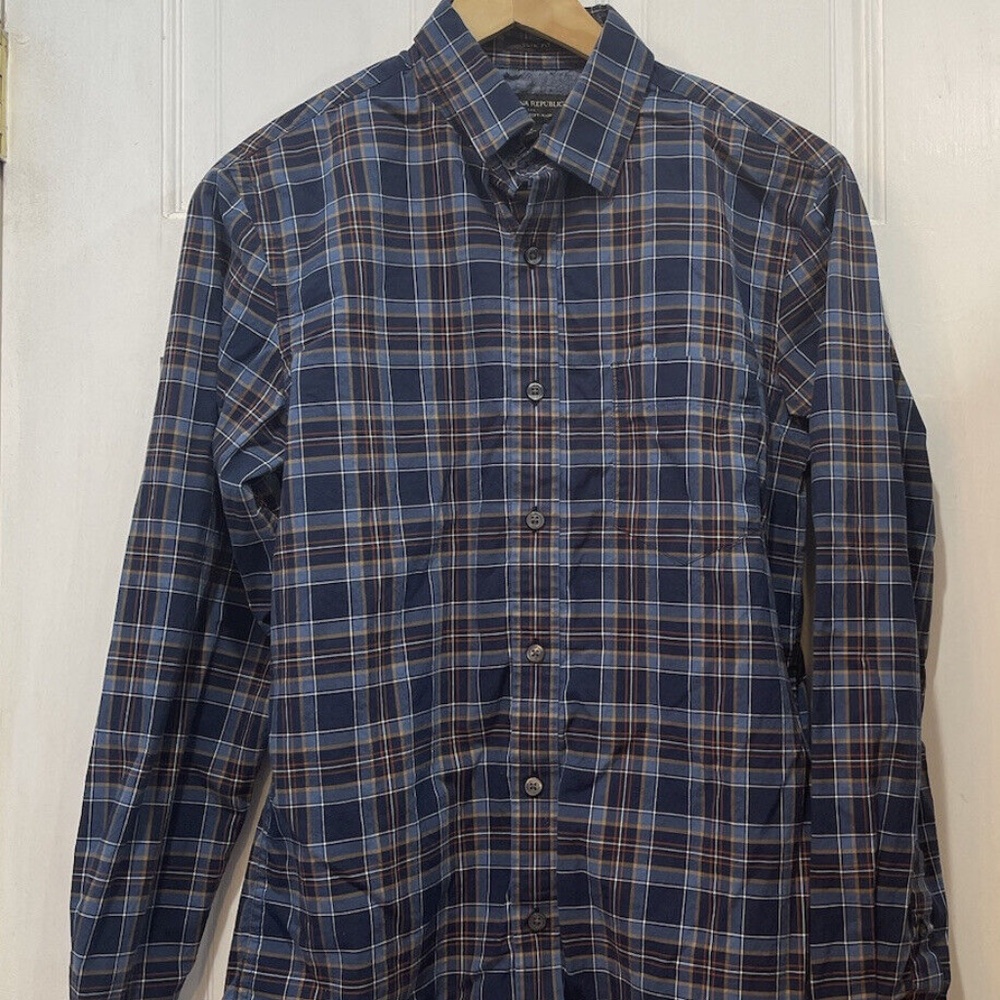 Banana Republic Factory Slim Fit Stretch Soft Wash Men’s Button Down SZ Small